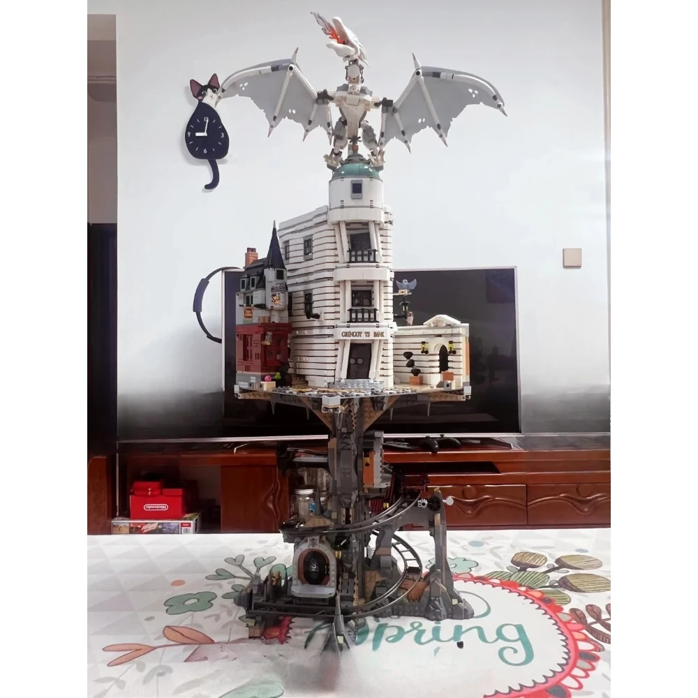 طقم نماذج عرض الشارع من مدن البنك مجموعات مكعبات بناء متوافقة مع جزيئات ليغو مناسبة لهدايا عيد الميلاد 76417