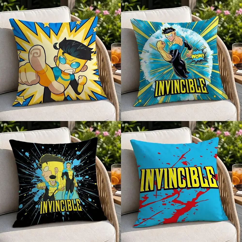 Animation-InvincibleS Cushion Cover Soft Square Throw Pillow Covers Set for Sofa Bedroom Car Home Decoration