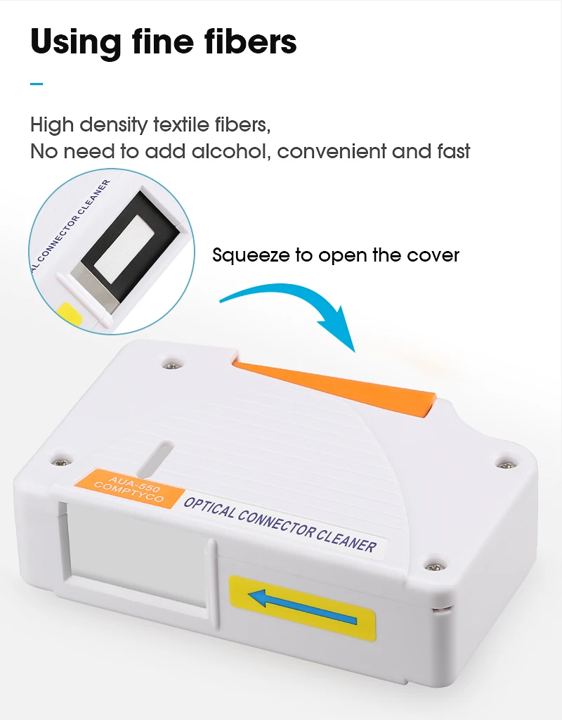 Fiber cleaner Fiber end face cleaning box fiber wiping tool pigtail cleaner cassette Fiber Optic Tools Cleaner Ftth for SC ST/FC