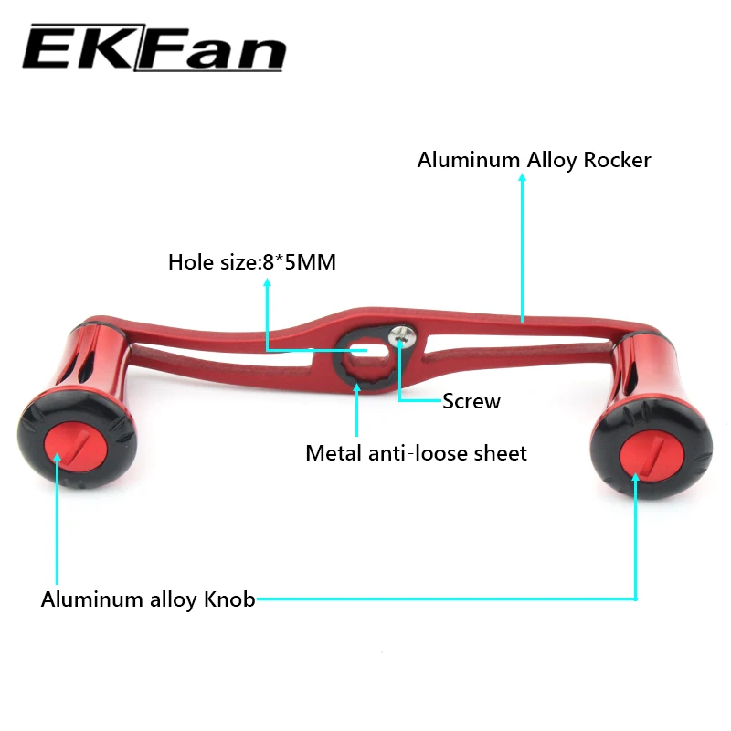 EKFan 120mm Angelrollen-Griff aus Aluminiumlegierung mit Doppelknopf, 7*4/8*5mm Loch für A/S/D Baitcasting- und LURE-Rollen, Zubehör – Detail 2