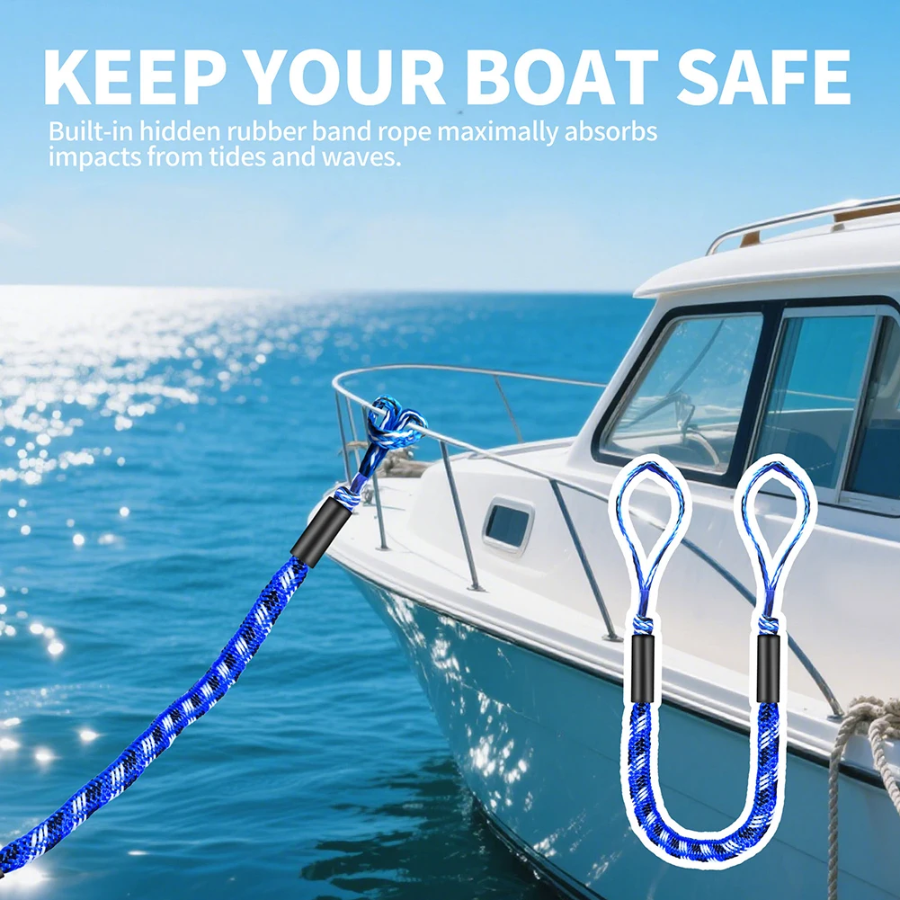 2Pcs Boat Bungee Dock Lines Boat Marine Rope For Kayak Jet Ski Dock Boating Bungee Dock Line Anti-corrosion Accessories Colorful - view 4