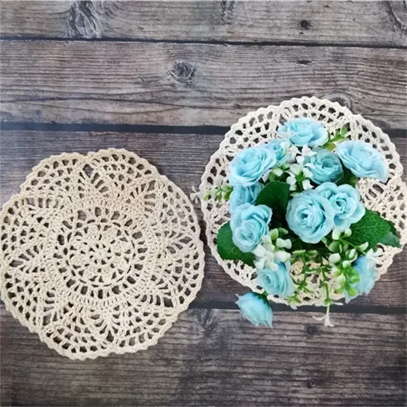 Modern Cotton Lace Crochet Wedding Dining Doily Table Cloth Placemat Coffee Dinne Cup Mug Coaster For Wedding Banquet Table Pad