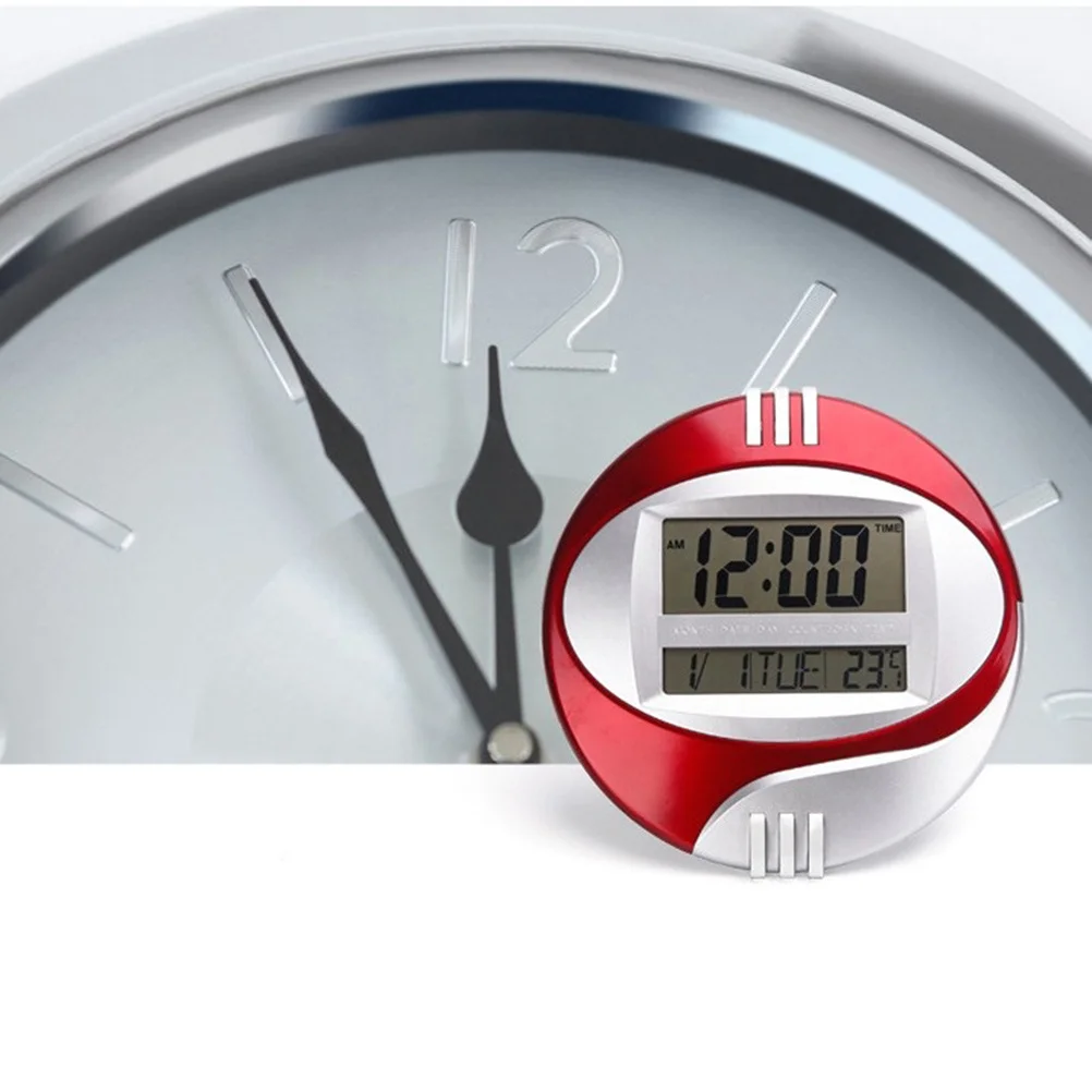 

LED Large Display Digital Wall Desk Alarm Clock Red Multi-Functional Temperature Humidity Monitor Display Suitable for Home
