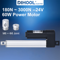 DC24V Electric Motor linear Actuator Linear Telescopic tube 3000N 1500N 1000N Stroke 50mm 100mm 200mm 300mm 500mm