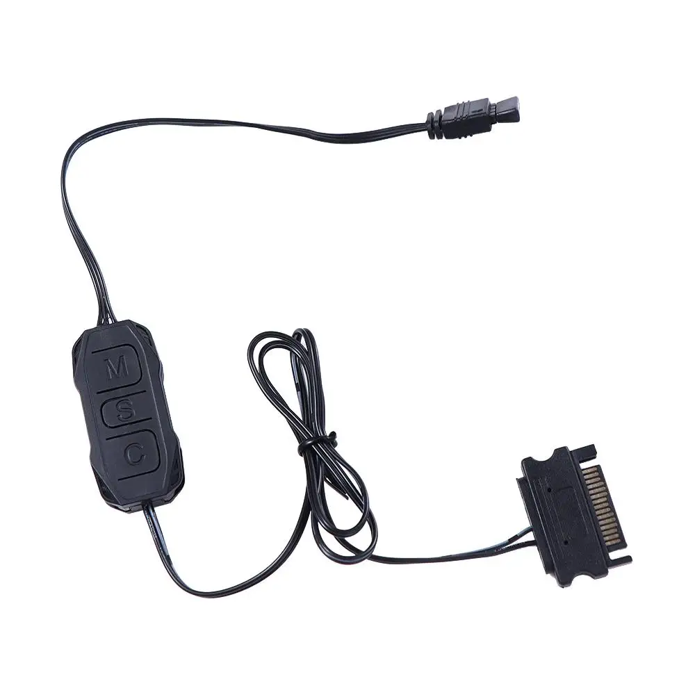 Fonte de alimentação 3 pinos para controlador síncrono sata botão manual rgb controlador cabo hub adaptador mini controle controlador cabo