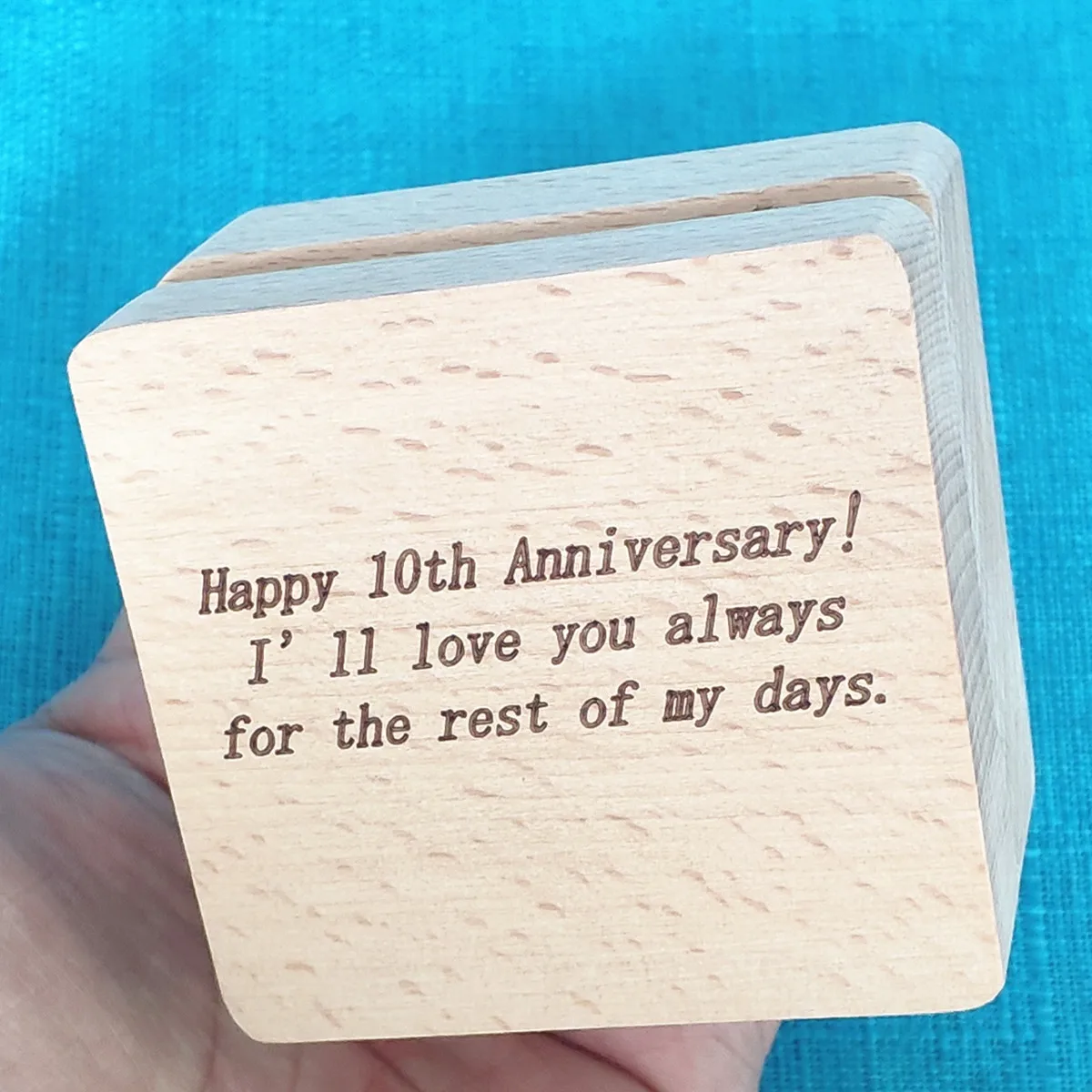 

Wooden Wind Up Photo Music Box, Customized Gifts, Birthday Wedding Anniversary, Happy 10th Anniversary