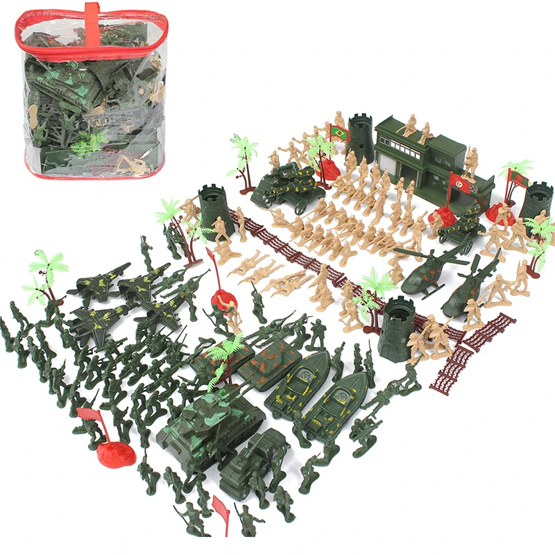 World War II Minion Set 188 Military Base Sand Table Model Boys' Toy Gifts, One for Distribution