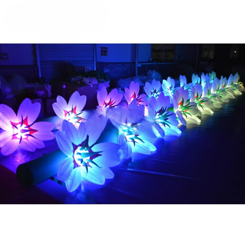 5m/6m/7m/8m/9m/10m Inflatable Flower Long Chain Lighting Decoration Diant inflatable Flower Decoration Display for Stage Wedding