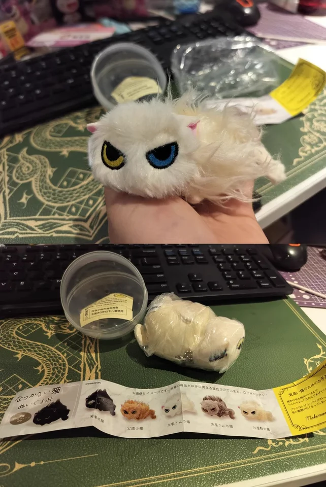 Qualia Unaffectionate Cats Doll Cute Furry Cat Ornament with Personality Japan Cat Capsule Toy Gift for Anime Fans - view 6