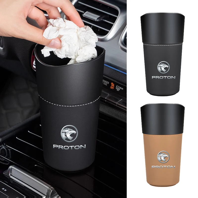 Автомобильный многофункциональный кожаный держатель для стакана с водой, ящик для хранения ведра для Proton X50 V6 X50 X70 L3 L5 Exora Iriz R3 Wira Saga Satria Magma