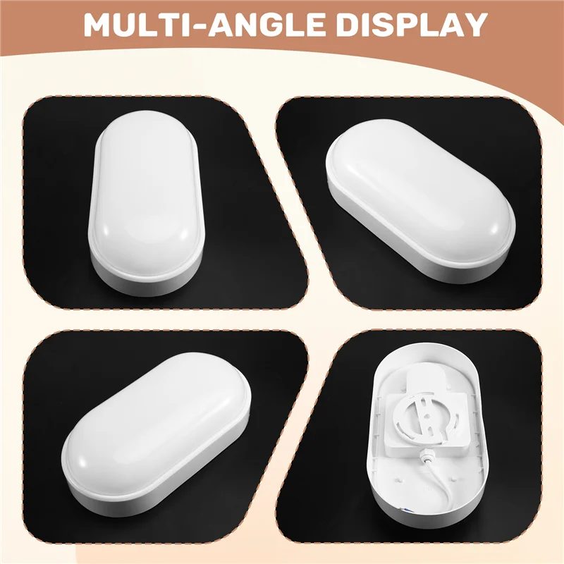 

A25F-LED Moistureproof Wall Lamp Oval LED Ceiling Lamp IP65 Waterproof AC85-265V Bathroom Outdoor Garden Yard Lamp