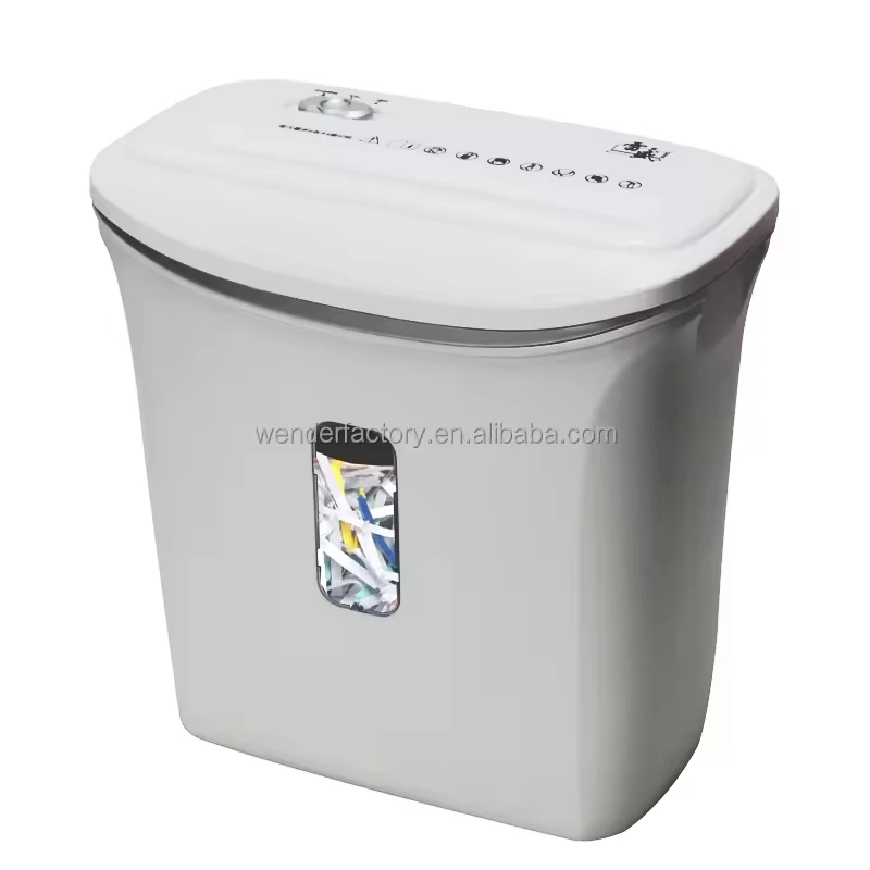 S638 Desktop Office A4 Size Paper Shredder 6 Sheet Semi-Automatic Strip-Cut Cross-Cut Type Electric Power Small Machines