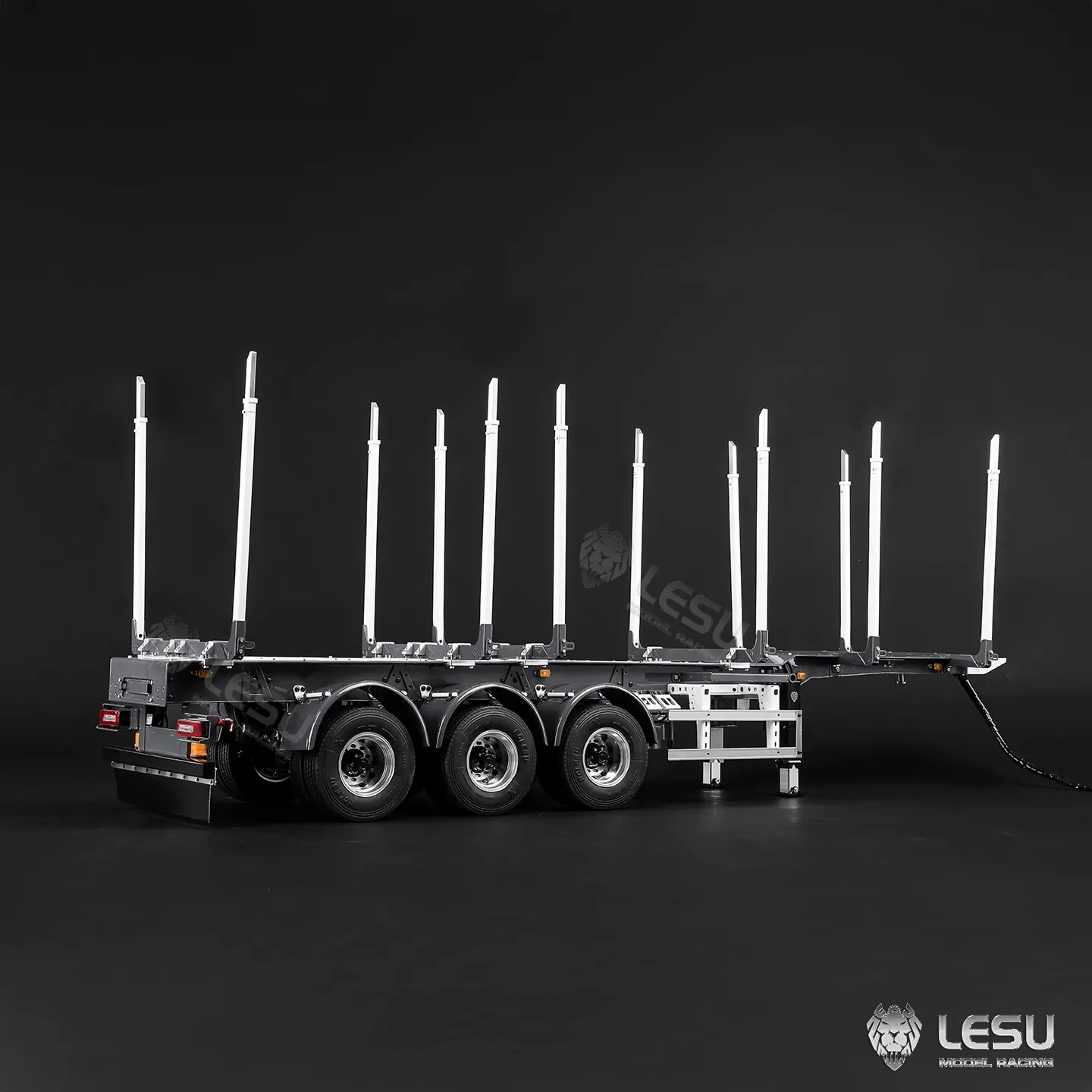 

1/14 LESU Metal RC Log Semi Trailer KIT Wood Transport Vehicle Light Electric Drum Brake Lifting Leg for TAMIYA Tractor Dumper