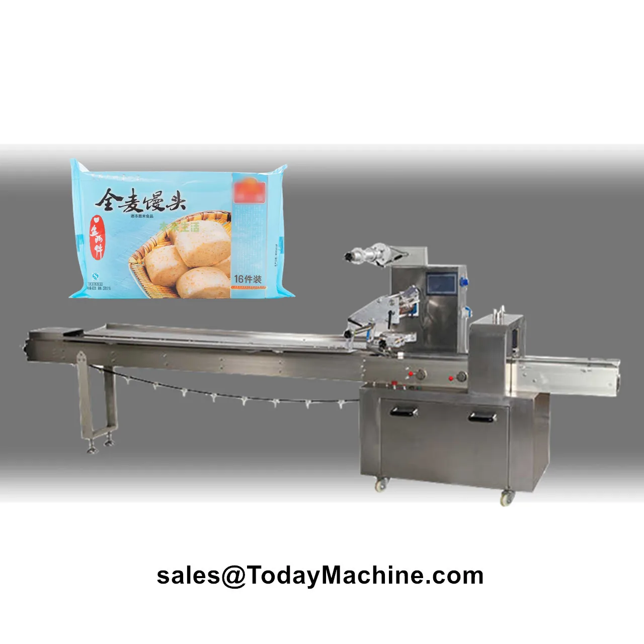 Automatic Servo Motor Soap Bread Burger Chocolate Biscuit Bag Horizontal Pillow Flow Wrapping Machine