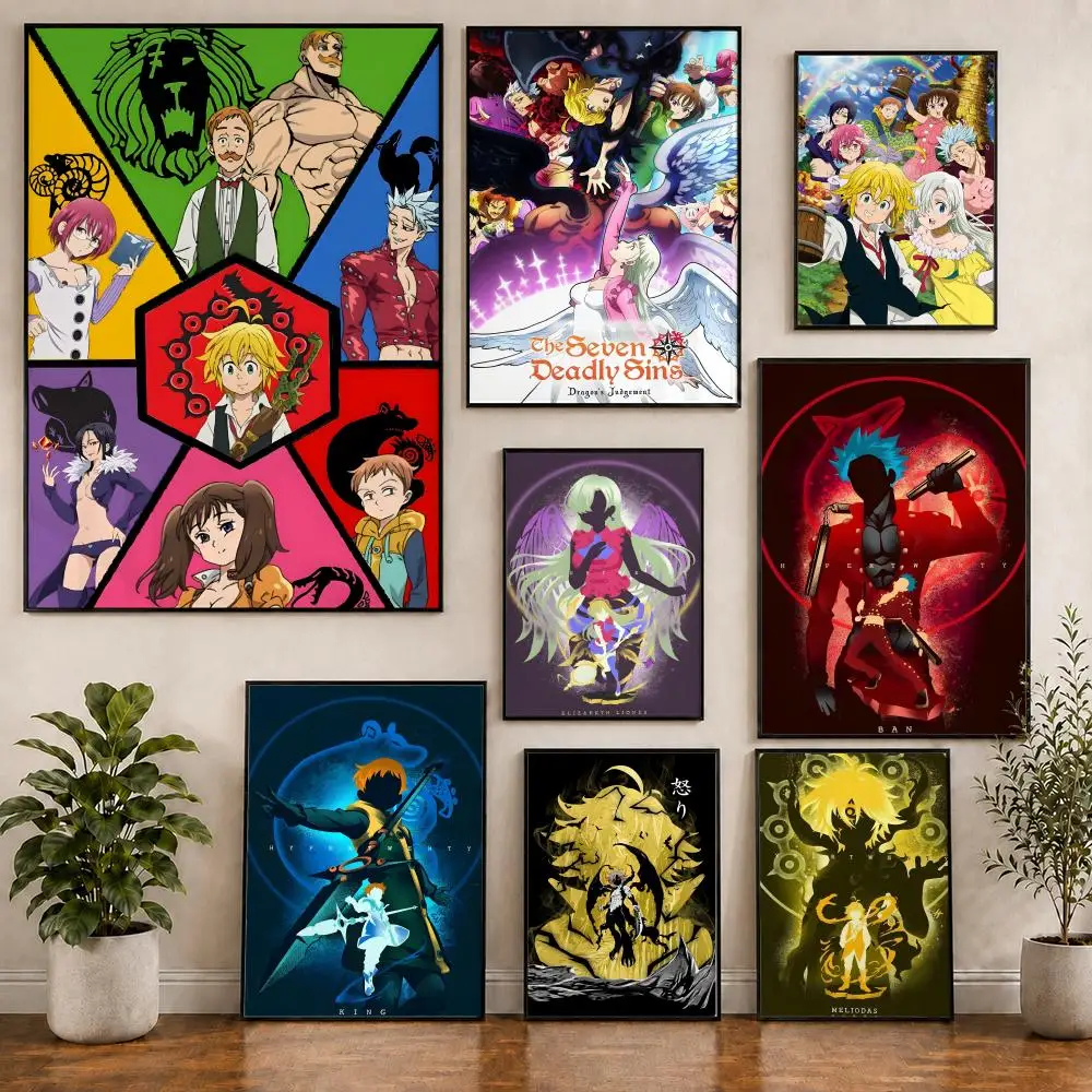 Anime Die Sieben Todsünden Melioda Poster PVC HD Abzieh- und Aufkleb-Poster Moderne Wanddekoration für Zuhause, Büro, Wohnzimmer und Esszimmer