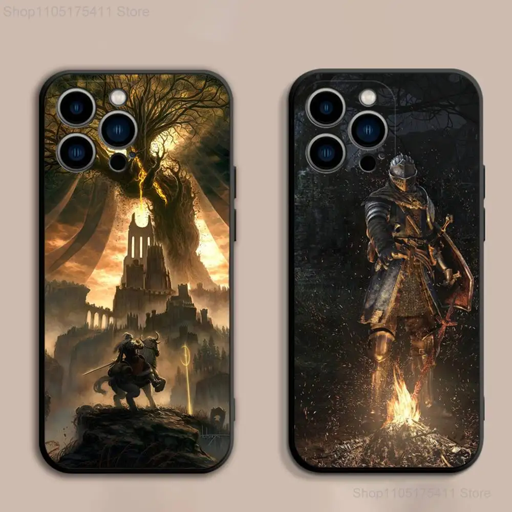Coque de téléphone Cool d-dark s-souls, étui souple noir pour iPhone 17,16,15,14,13,12,Pro,Max,Plus,E,SE4,Air,Mini