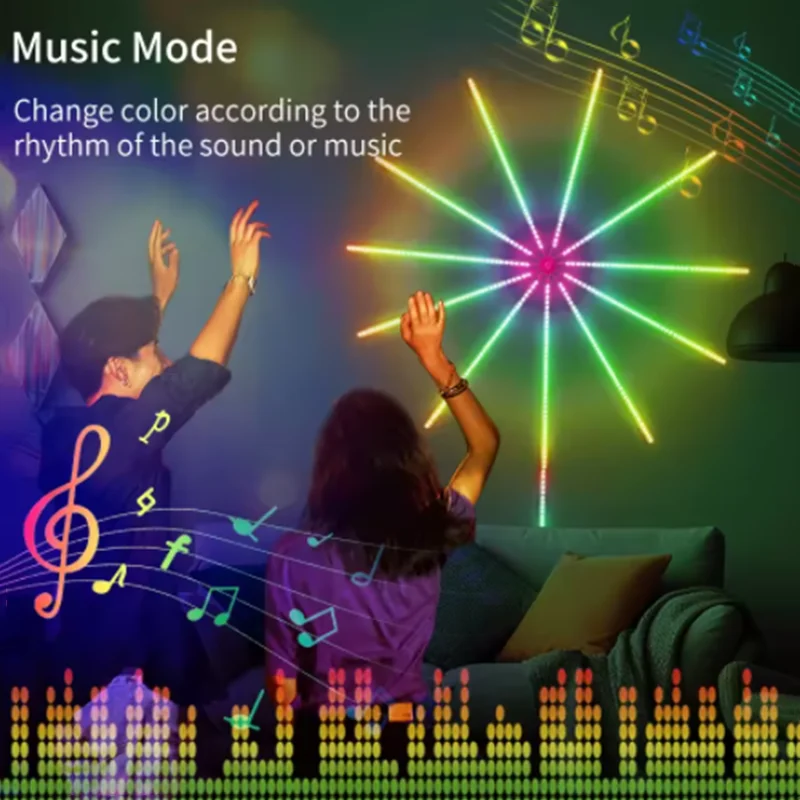 Smart LED Light Strip DIY Firework Remote Bluetooth Festoon Lamp For Christmas Bedroom Party Wedding Decor Holiday Fairy Lights