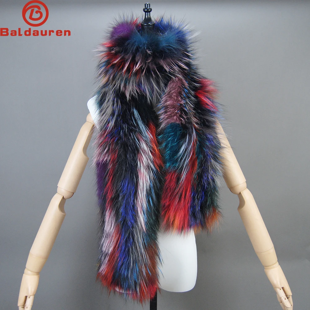 

Women’s Scarf Soft Knitted Lady Long Style Real Fox Fur Shawl Wrap Natural Fox Fur Ring Scarves Winter Warm Real Fox Fur Scarf