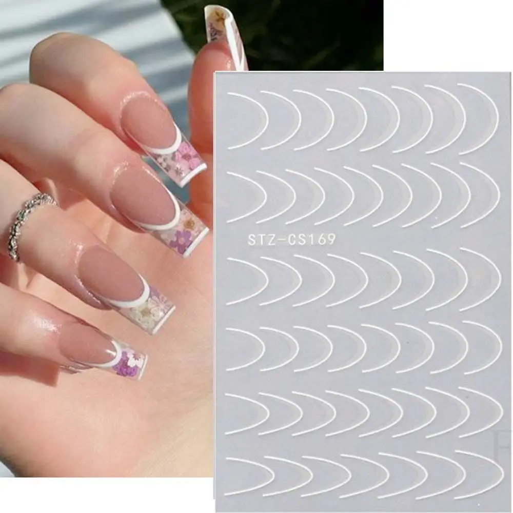 

3D French Lines Nail Stickers DIY Nail Decoration Metal Stripe Lines Self Adhesive Nail Art Sliders Water Decal Sticker