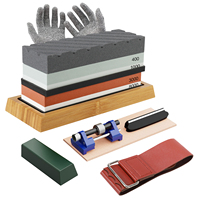 Knife Sharpening Stone Set Professional Knife Sharpener Whetstone Premium 4 Side Grit 400/1000 3000/8000 Water Stone Kitchen