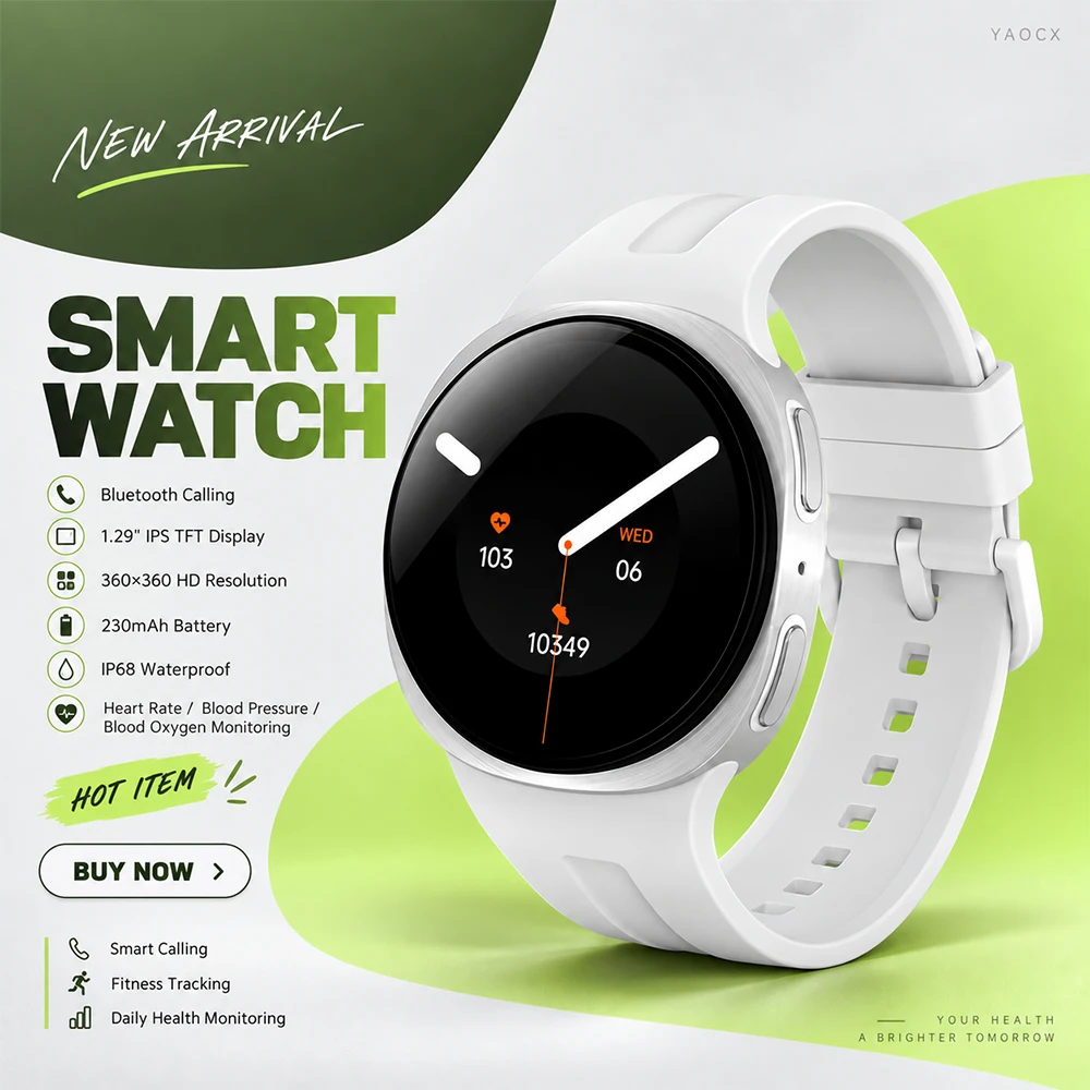 New Watch 9 Mini Smart Watch Large & Clear Display Sports Modes Real-Time Core Health Tracking IP68 Waterproof Smart Watch 2026
