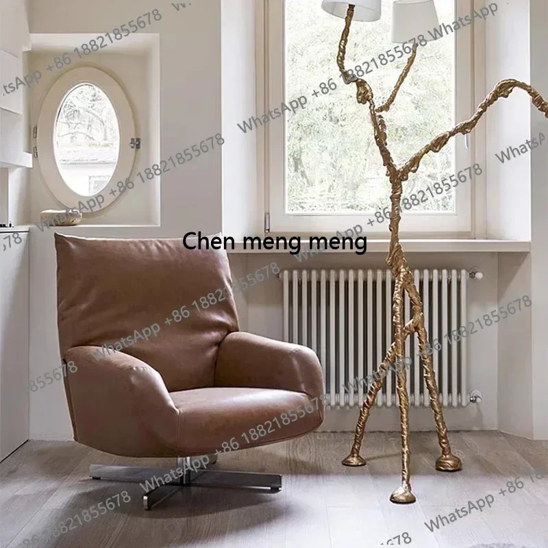 Silla Giratoria para Juegos, Silla Ergonómica Simple y Moderna con Respaldo, Marrón, Impermeable, Sillones para Sala de Estar, Muebles para Sala de Estar
