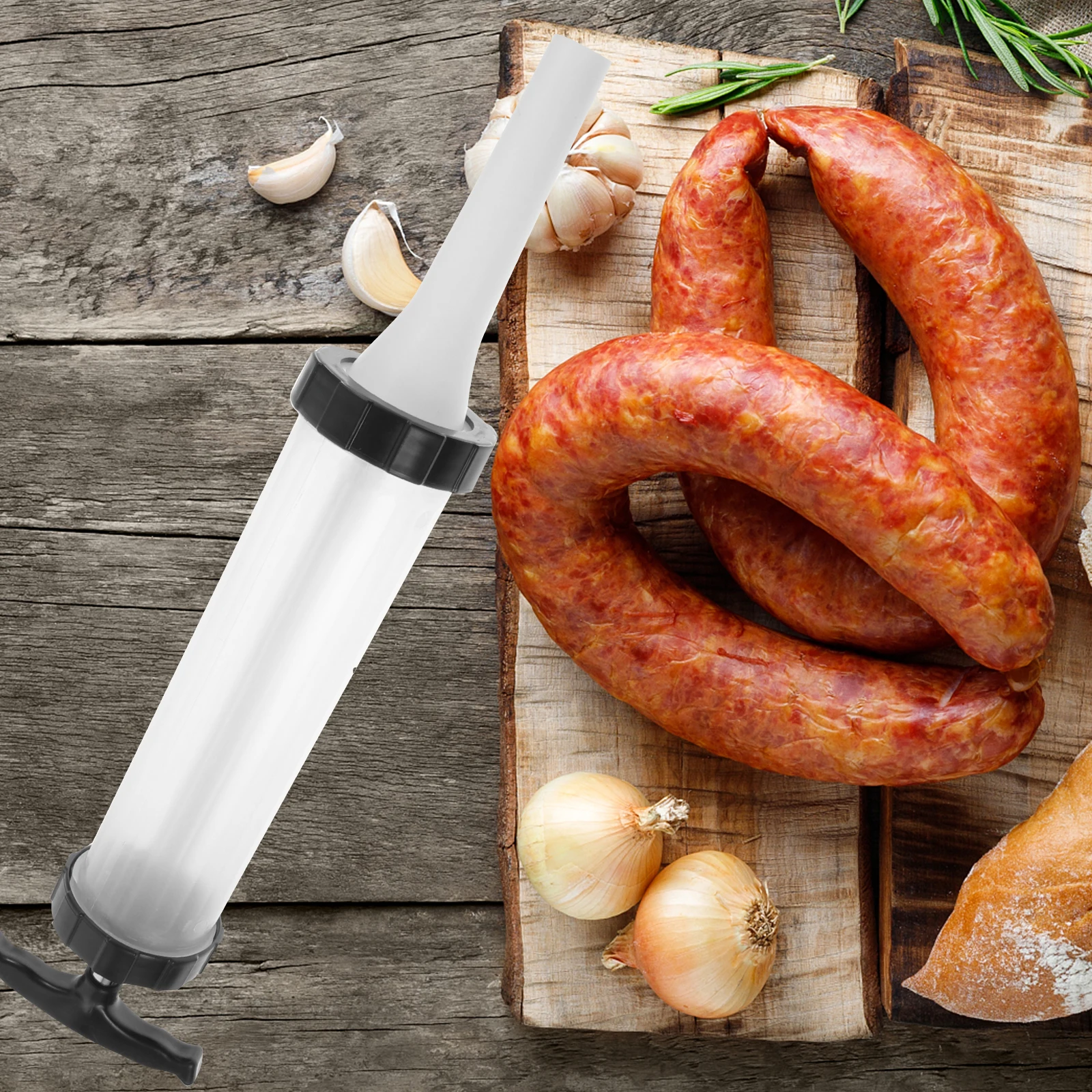 

Stuffer Filler Tube Kit 1PC Manual Meat Filling Tool for Homemade Sausage Plastic Labor Saving for Home