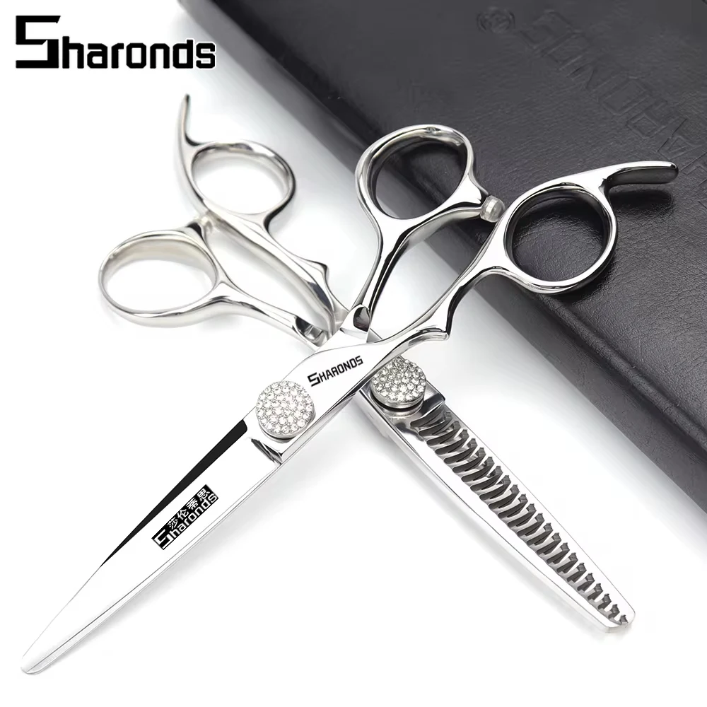 

SHARONDS Hairdressing Professional Scissors 6 Inch Japanese 440C Steel Dedicated Hair Clipper Barber Thinning Hair Cutting Tools