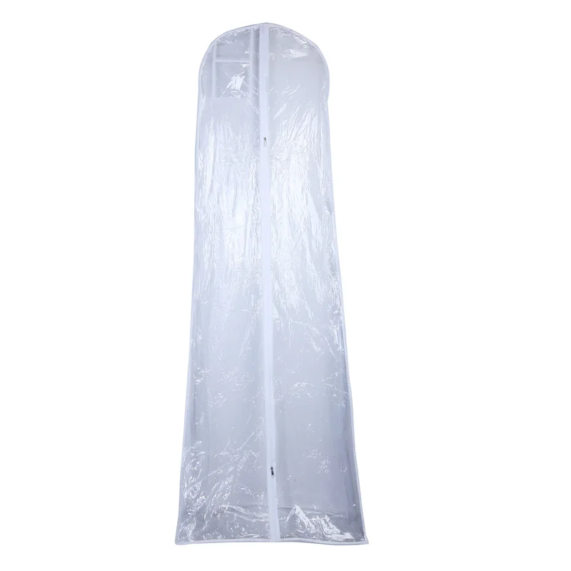 Transparent  Yarn Wedding Dress Dust Cover With Zipper Bride Gown Storage Bag Garment Clothing Case Clothes Dustproof Cover