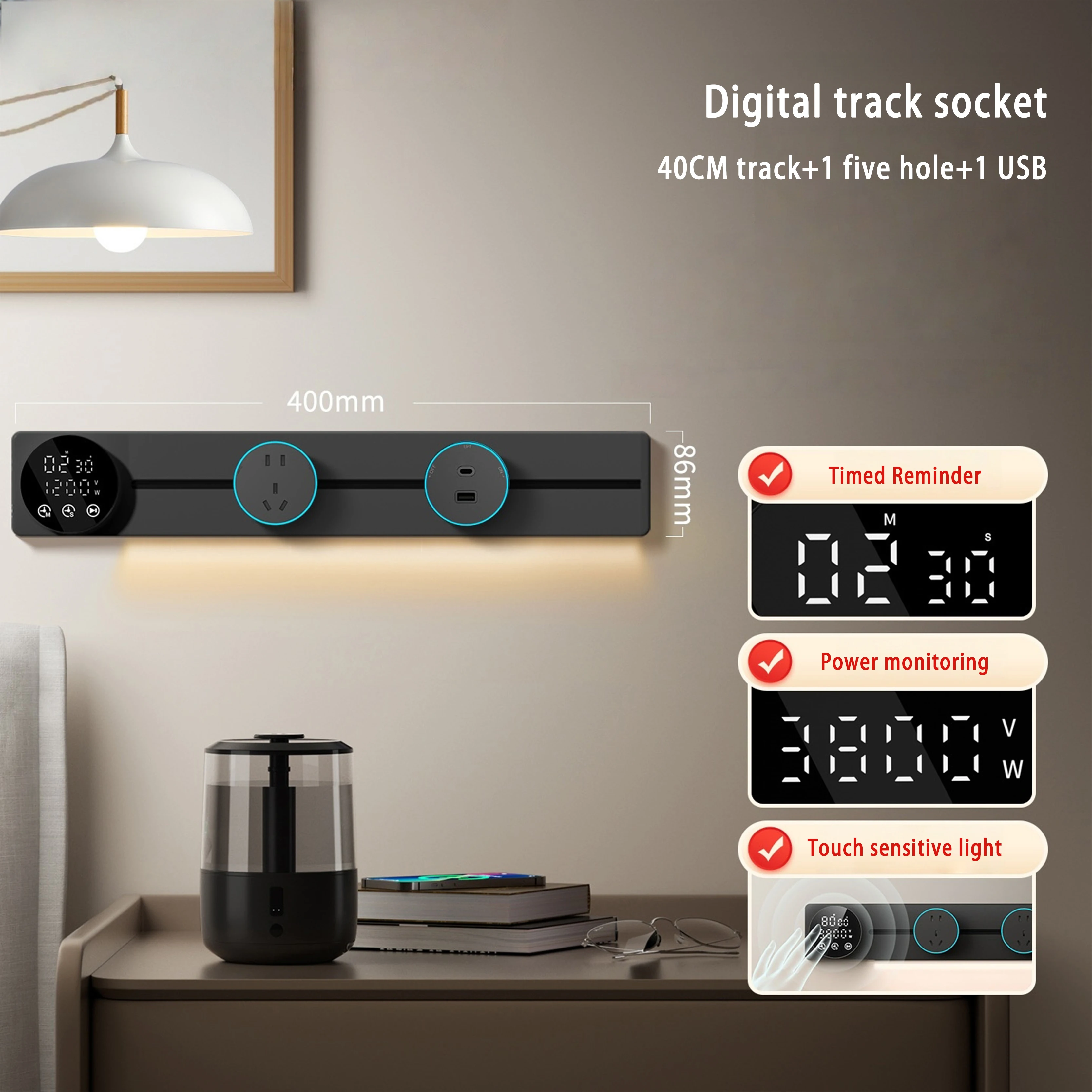 Modern Luxury 5m Cable Aluminum Alloy Tabletop Universal Outlets 32A/15A Rated Current 2 USB Output UK EU US AU Adapters for IT