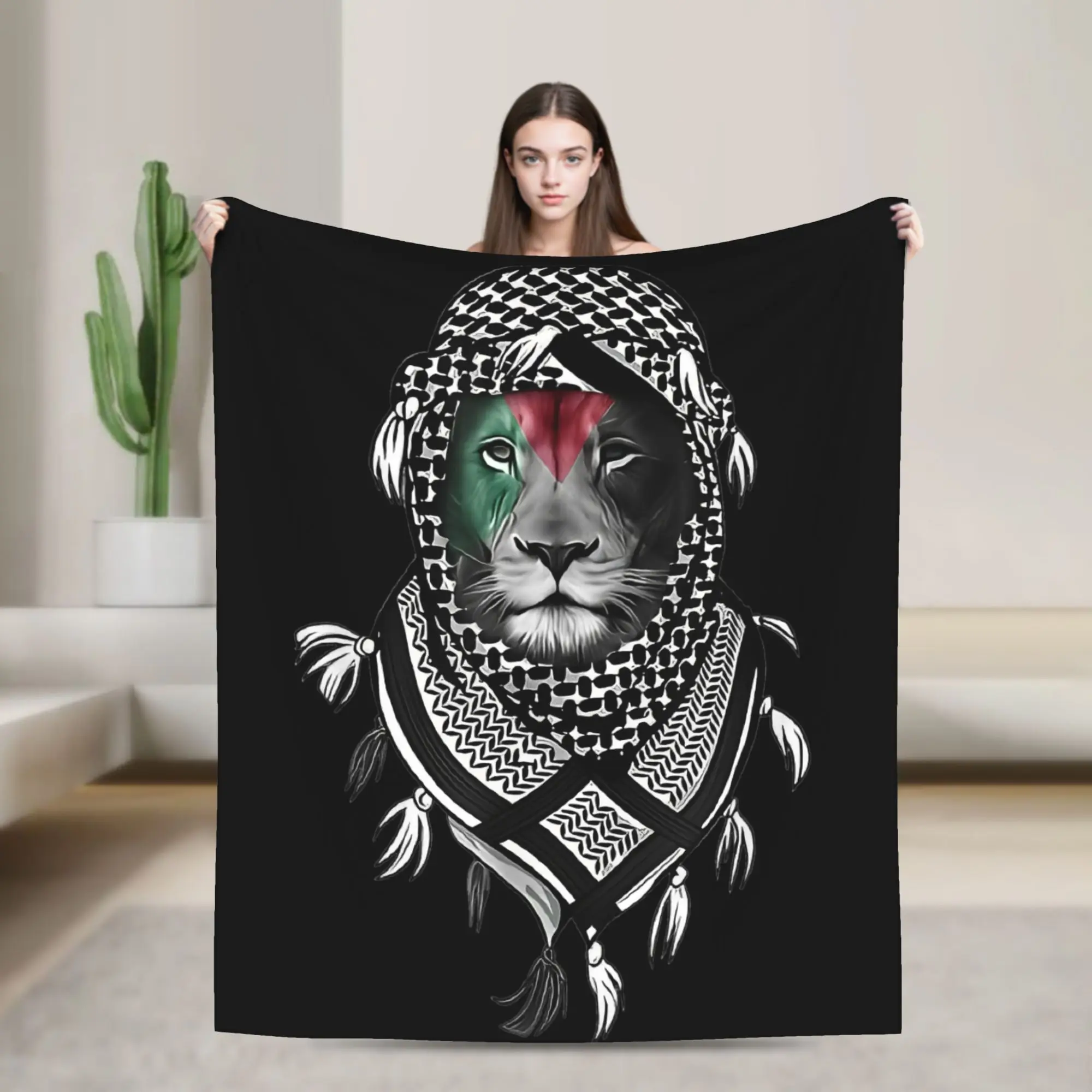 

Hatta Kufiya Keffiye Flannel Throw Blanket Arabic Blankets for Bed Bedroom Super Warm Bedroom Quilt