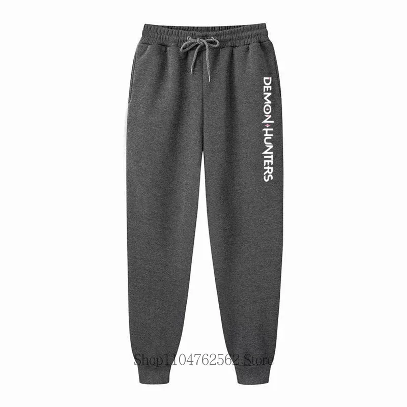 Kpop شيطان هنتر مطبوعة الرجال السراويل الرياضية غير رسمية موضة النساء اللياقة البدنية الركض السراويل الطويلة تشغيل التدريب الصوف Sweatpants