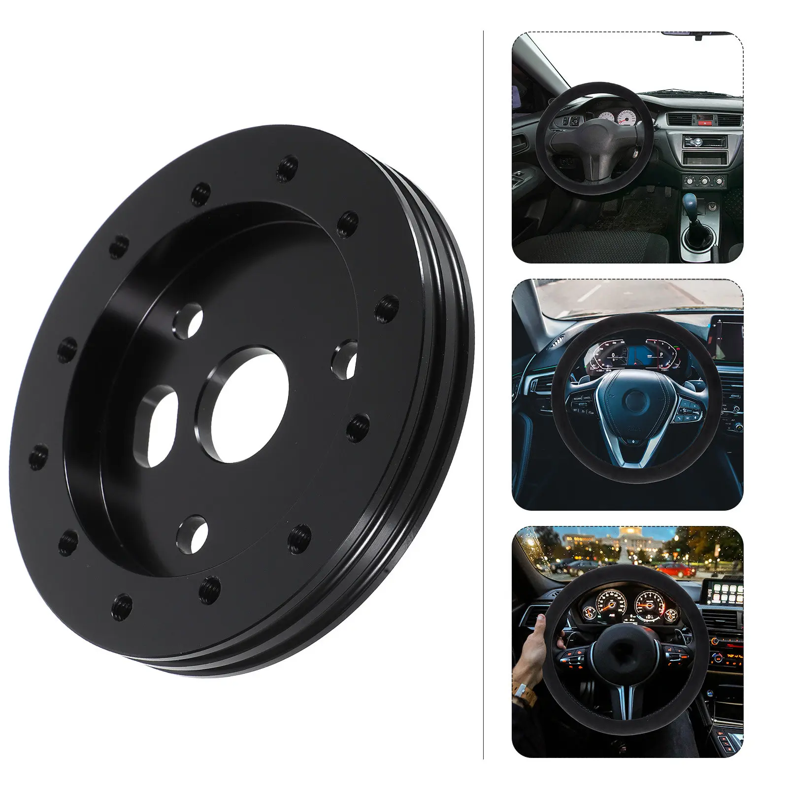 Steering Wheel Adapter 6 Hole to 3 Hole Spacer 275 Inch Hub Conversion for Off Road Snap Off Steering Wheel Car Accessories