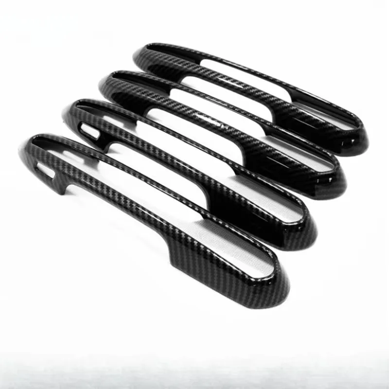 

Fine For Toyota RAV4 2019 2020 Exterior Accessories 4pcs Car Carbon Fiber Look Side Door Door Handle Cover