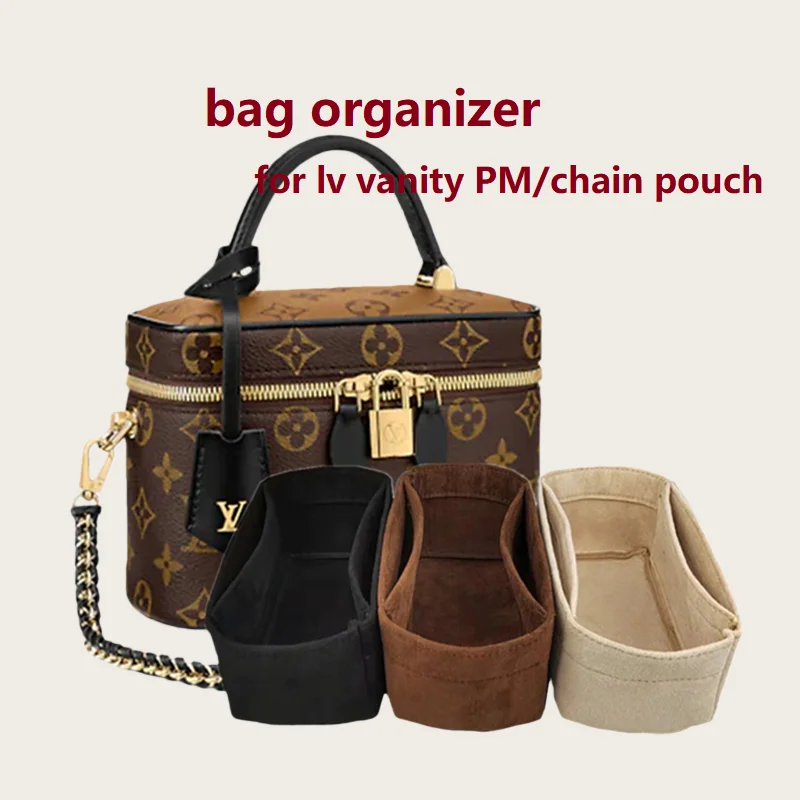 lvバニティpmチェーンポーチ用バッグオーガナイザー、メイクアップバッグインサート、カスタムカラー