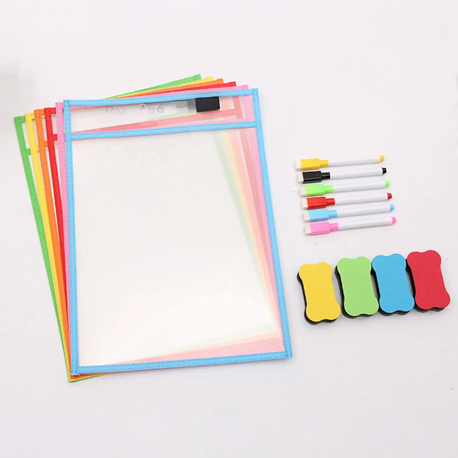 6x засушенные карманы для стирания, детские защитные бумажные карманы, сухие стираемые рукава