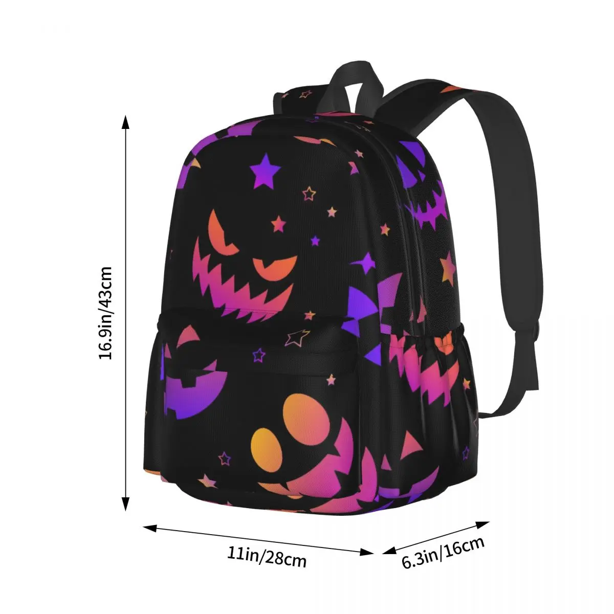 Halloween Pumpkin Face Star Pattern Large Capacity Student Bookbag Casual Fashion Schoolbag Backpacks For Teenagers