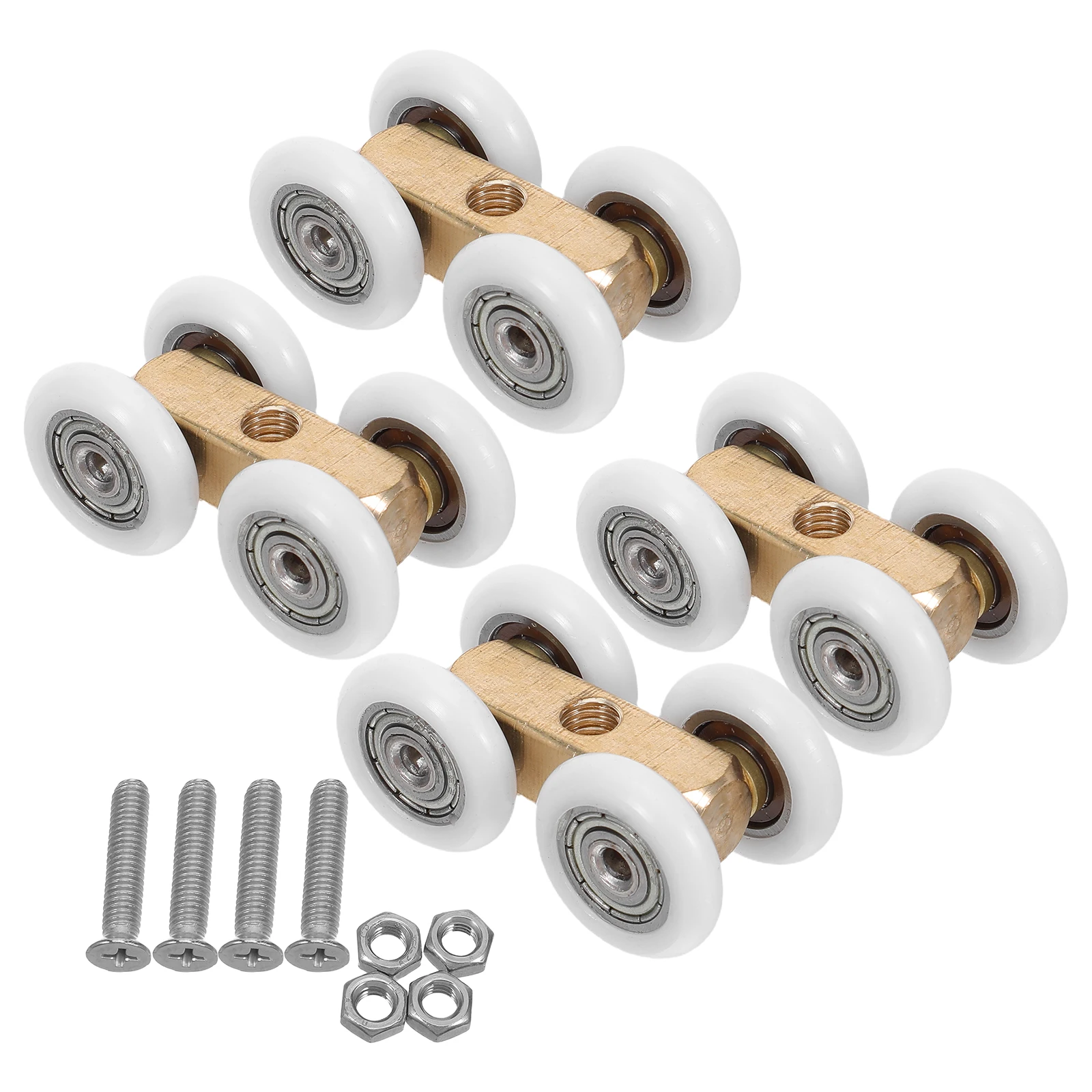 4pcs Sliding Shower Door Wheel Glass Screen Roller Replacement Bathroom Door Pulley Shower Screen Gliders Hardware Accessories