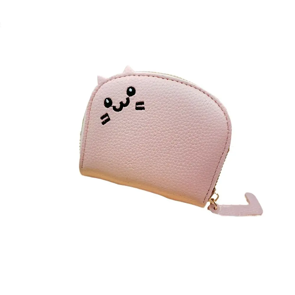 

Fashion Lichee Pattern Cute Cat Card Bag Zipper PU PU Leather Card Bag Korean Style Multi-card Slot Card Holder Outdoor