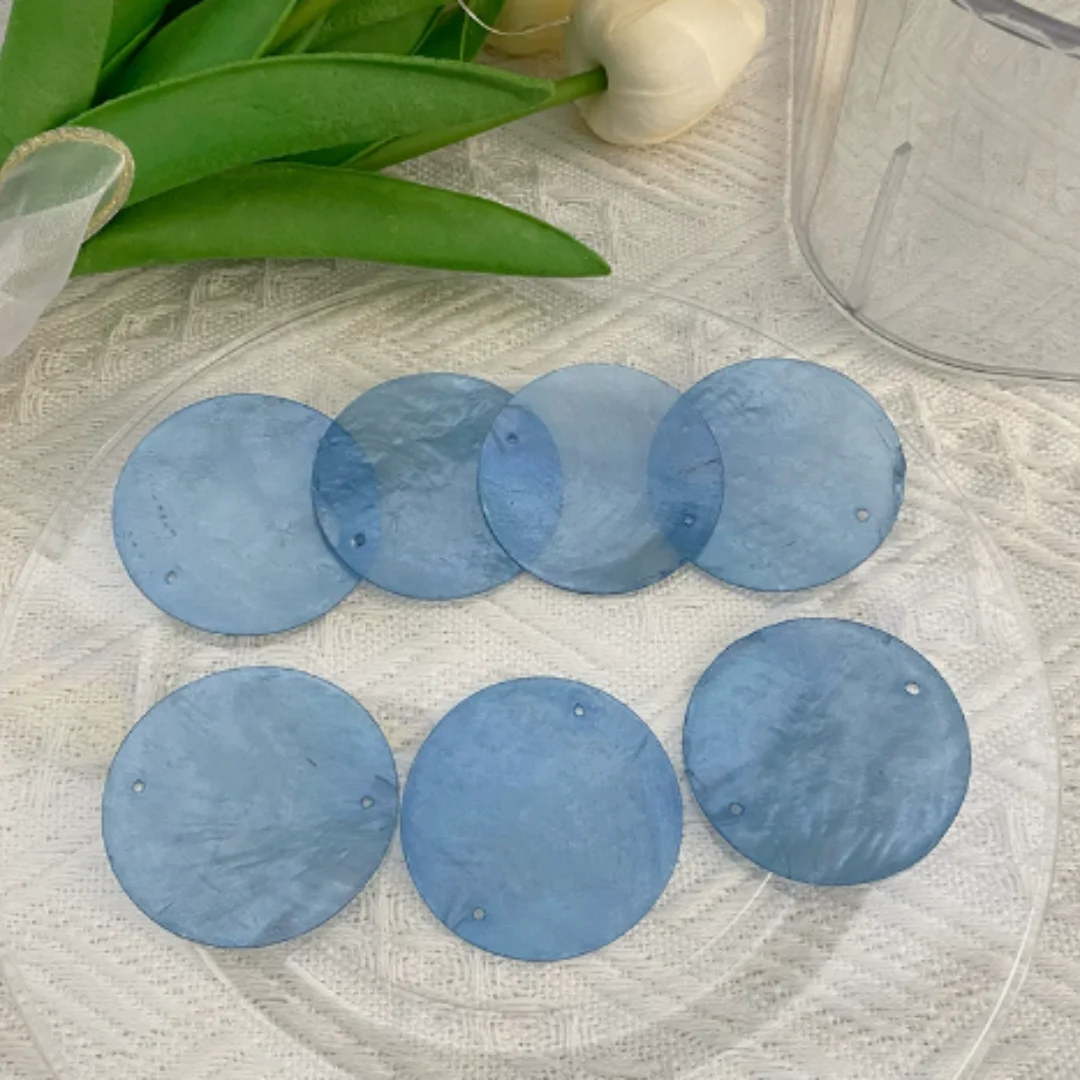 100Pcs 5cm Round Sea Shell Disc Mirror Handcrafted For DIY Home Waterfall Curtain Outdoor Windchime Patio Garden Decoration