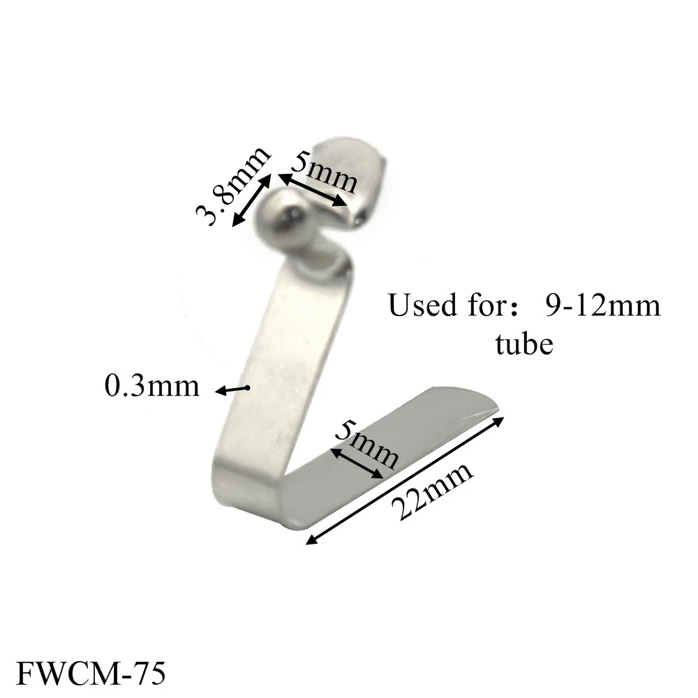 Manufacturer Stainless Steel Solid Flat Metal Tube V Shape 8-10MM Kayak Paddle Spring Button Clips