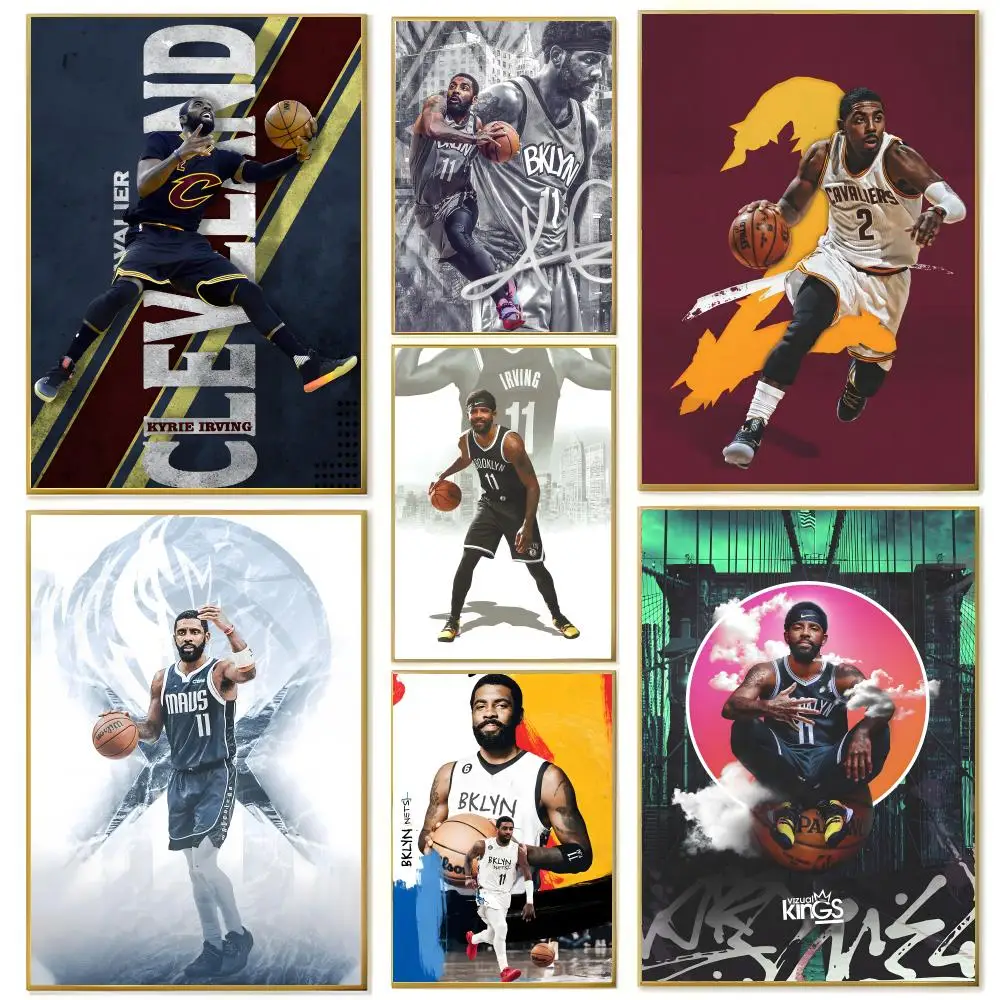 Póster de baloncesto K-Kyrie I-Irving, arte impreso para pared, adecuado para sala de estar, dormitorio, bar, salón, decoración del hogar, regalo