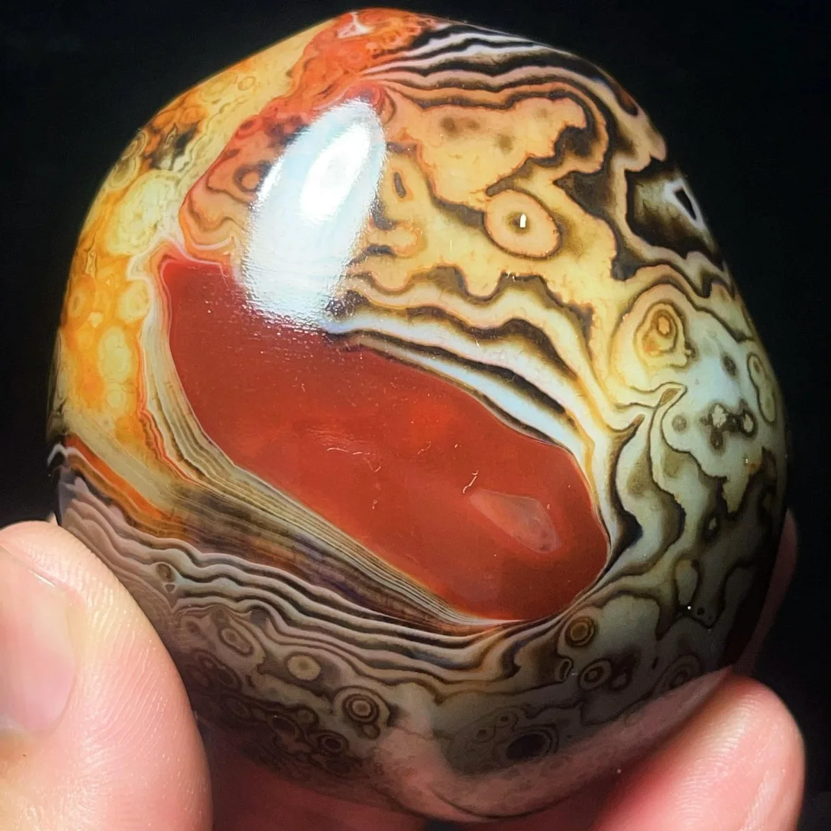 Vibrant Color Banded Agate Worry Stone, Gift Stone, Tumbled Polished, Birthday Gift, Natural Stone, Crystal Collection