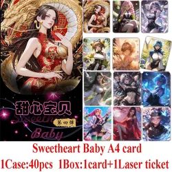 New Sweetheart Baby A4 Microcrystalline Collection Card 4th Edition Goddess Story Full Series Anime Characters Cards Kids Toy