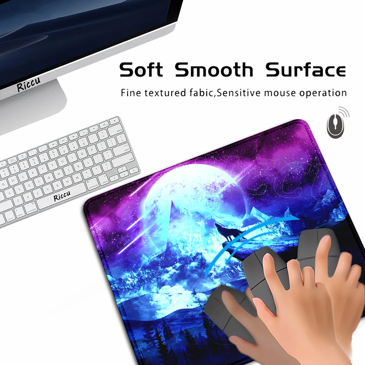 Moonlight Wolf Mouse Pad Gaming Accessories Keyboard Pad Computer Office Deskmat Gamer Mousepad Rubber Anti-slip Cool Table Mat