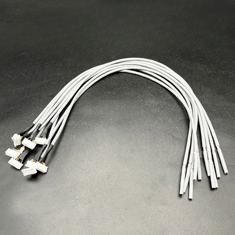 10Pcs Guitar Pickup Output Cable 4 Conduct+Braiding with 5P Terminal 450MM Coil Spliting Cable Black Plug Direct Grey