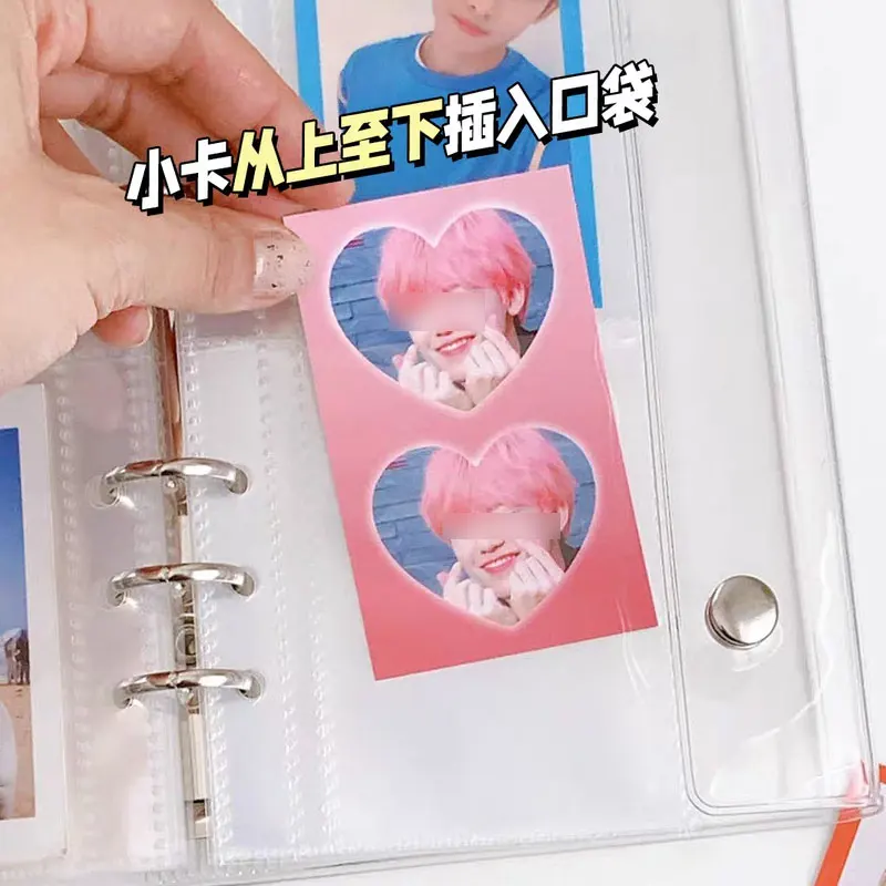 10pcs A6 Transparent File Holder Notebook 6 Hole Loose Leaf Pouch DIY Document Bag Binder Photo Storage Folder Accessories ﻿