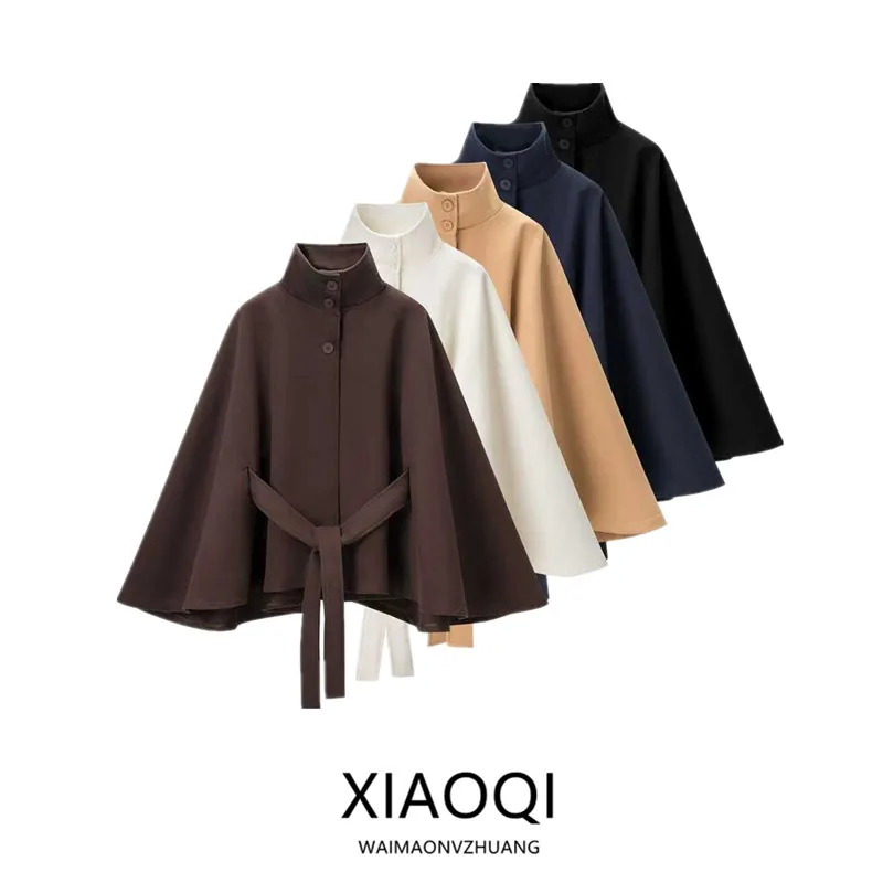 

Свободная футболка на пуговицах для женщин, осень-зима, новинка Sle, дизайн, воротник-стойка, Bell Sve Match, все, зима 2023, шерстяное пальто