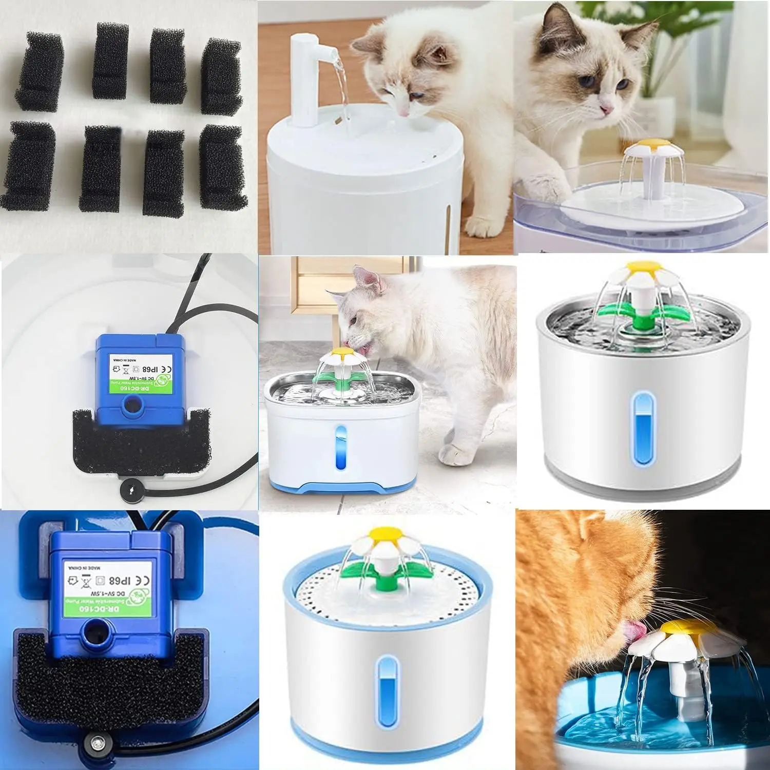 Distributeur d'eau pour animaux de compagnie, filtre de pompe à eau, fontaine pour chat, filtre de pompe à eau, fontaine à boire, filtre de pompe à eau, filtrage de Circulation