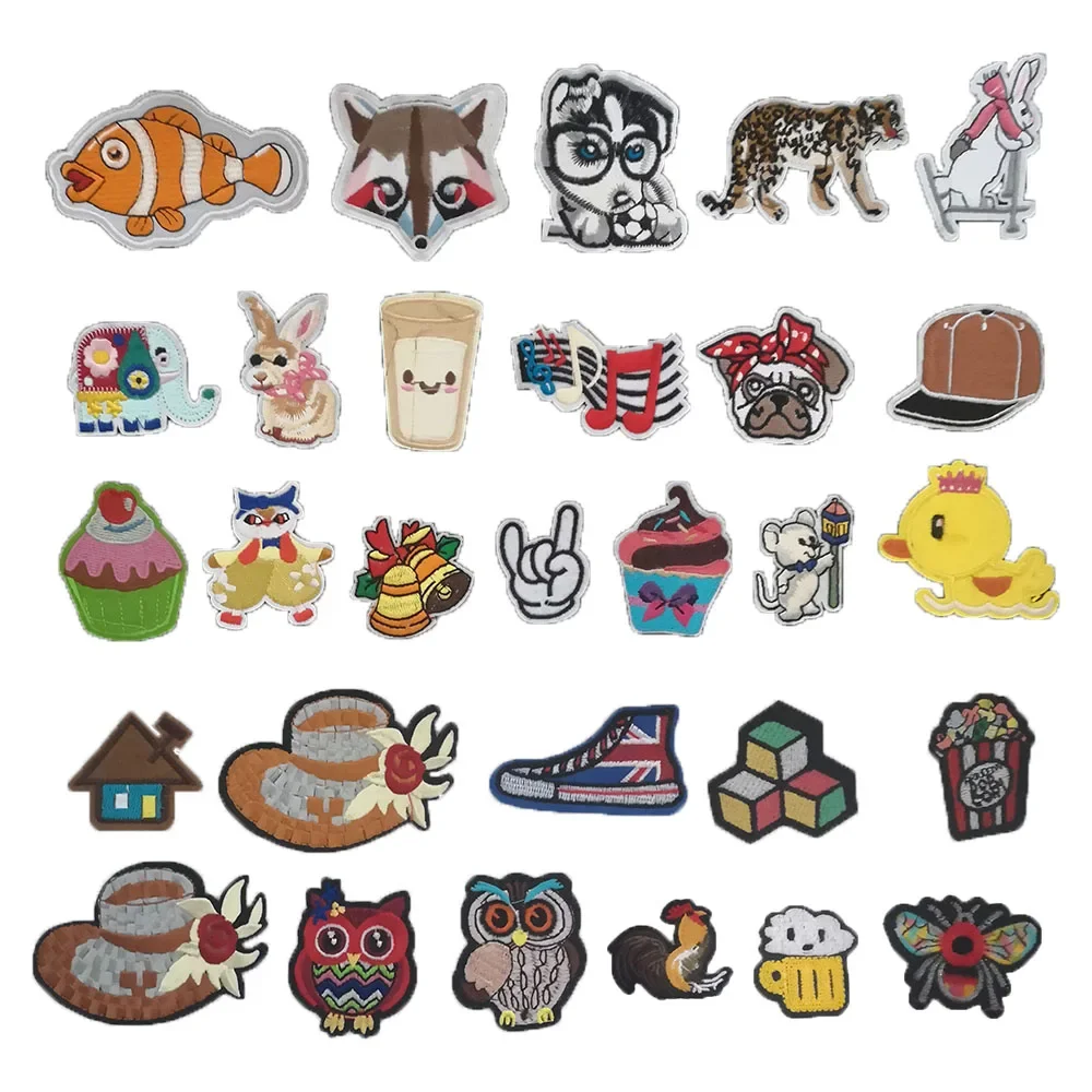 Badges écussons d'animaux mignons pouvant être cousus, fournitures de vêtements en tissu brodé, accessoires de jeans pour enfants, 1 pièces à vendre